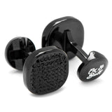 Black Stainless Steel Black Crystal Cufflink and 5-Stud Set - Cufflinks.com - Flyclothing LLC