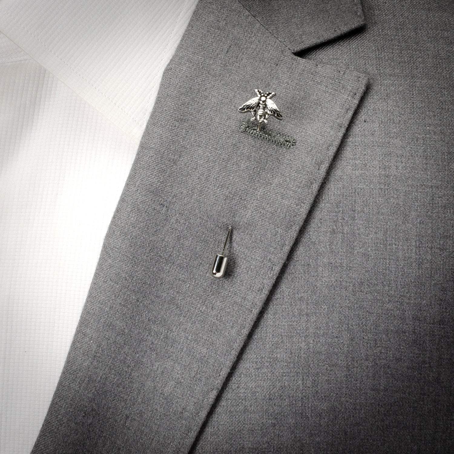 Stainless Steel Bee Stick Pin - Cufflinks.com - Flyclothing LLC