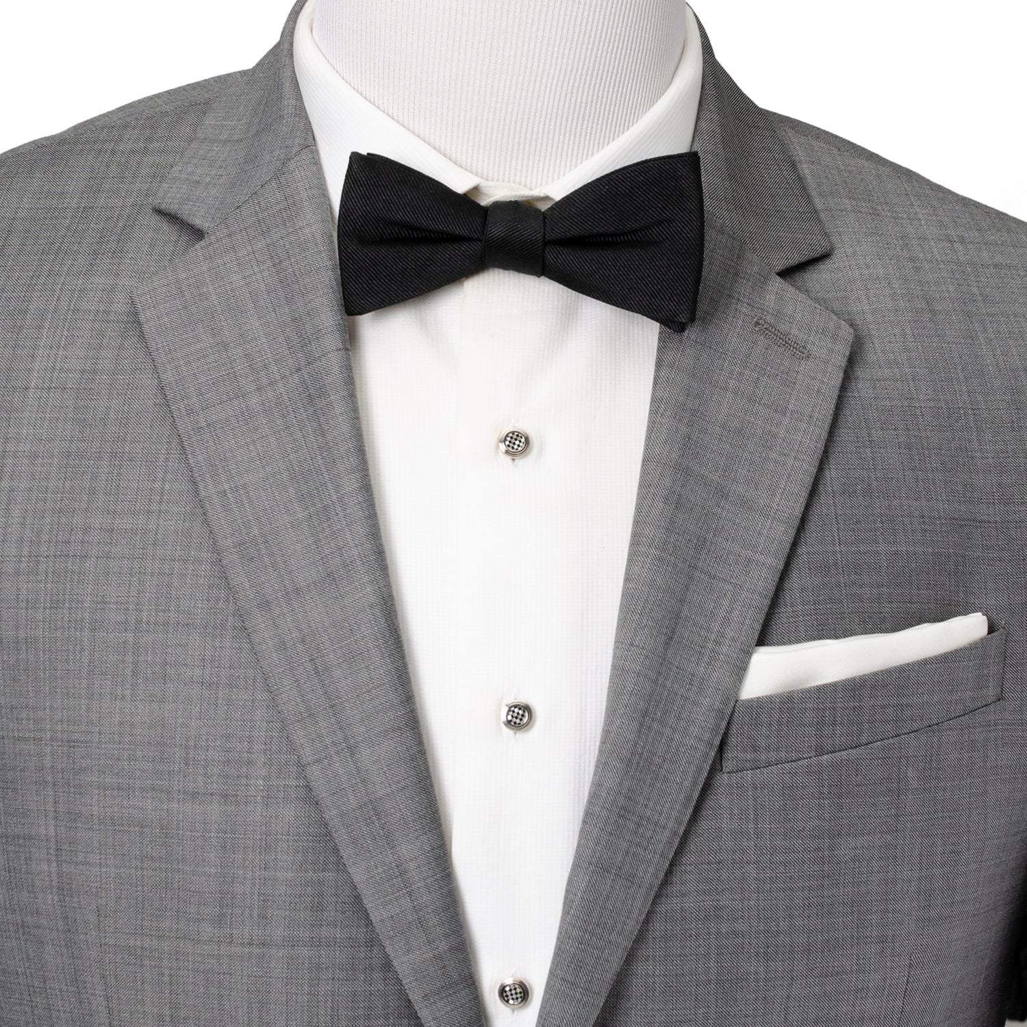 Black Silk Bow Pre-Tie - Cufflinks.com - Flyclothing LLC
