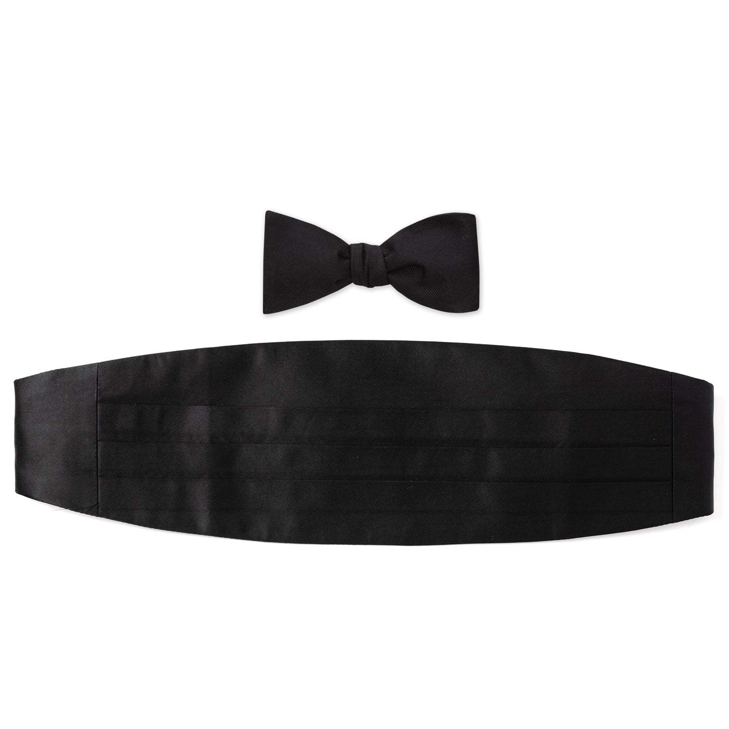 Black Silk Cummerbund and Bowtie Set - Cufflinks.com - Flyclothing LLC