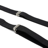 Black Leather/Silver Clip X Back Suspenders - Cufflinks.com - Flyclothing LLC