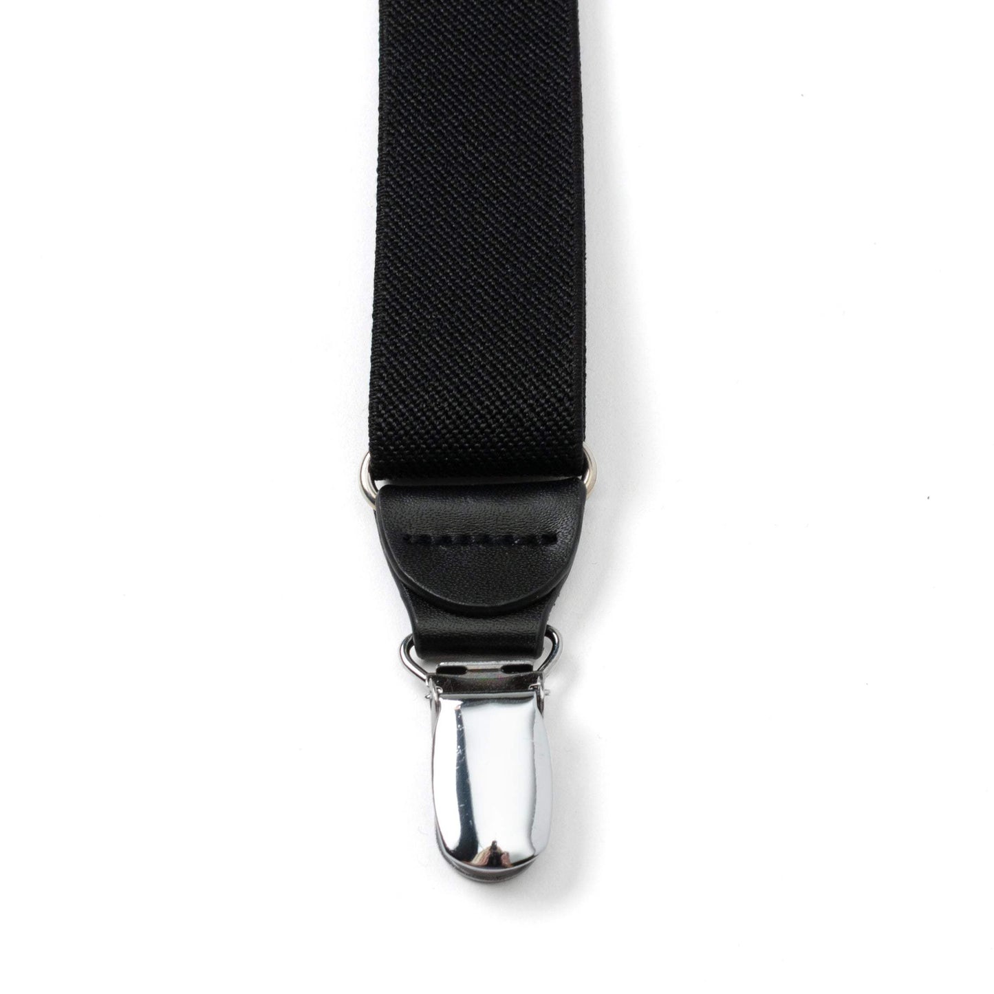 Black Leather/Silver Clip X Back Suspenders - Cufflinks.com - Flyclothing LLC