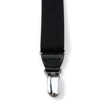 Black Leather/Silver Clip X Back Suspenders - Cufflinks.com - Flyclothing LLC