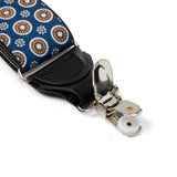 Blue Motif Patterned Convertible Suspenders - Cufflinks.com - Flyclothing LLC