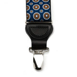 Blue Motif Patterned Convertible Suspenders - Cufflinks.com - Flyclothing LLC