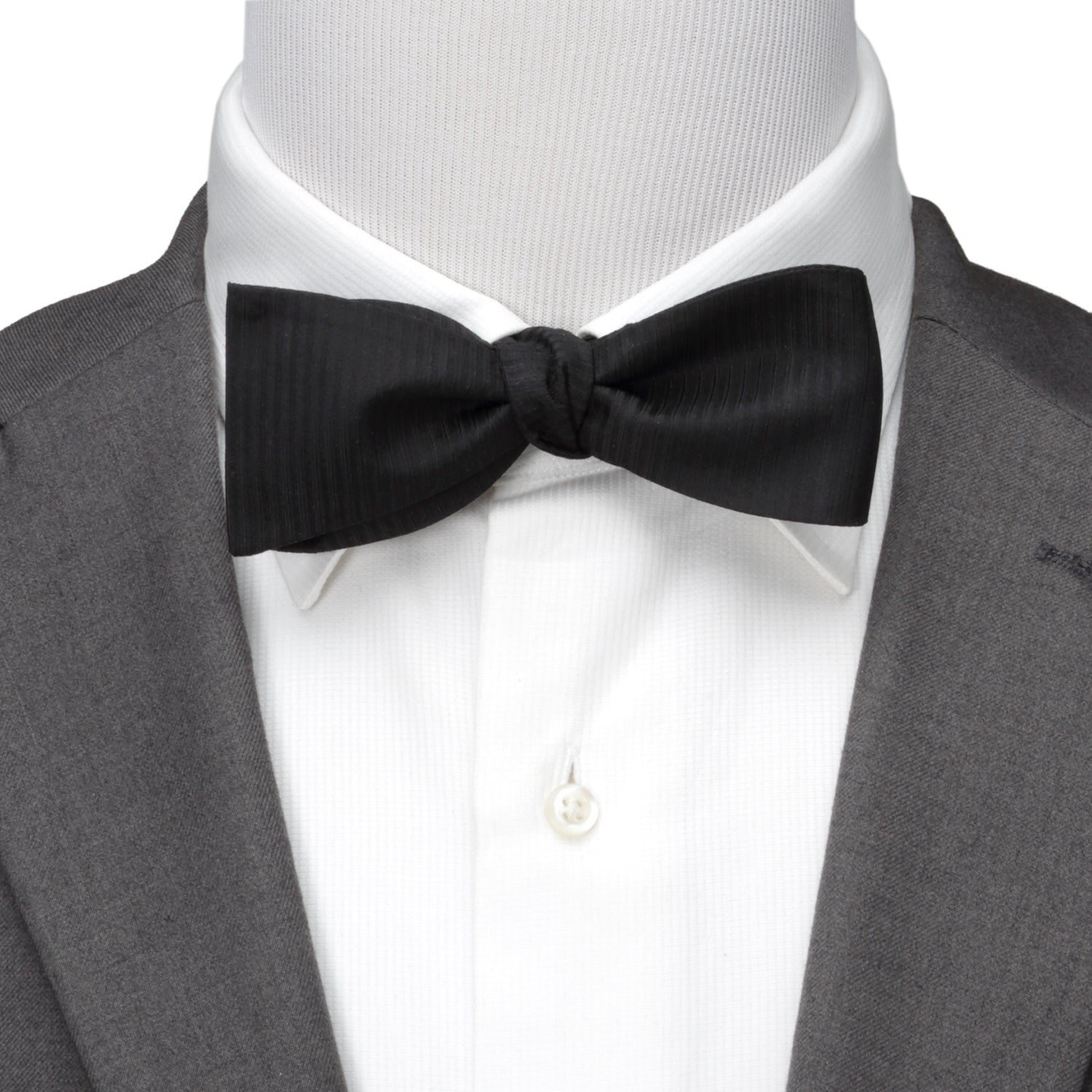 Black Formal Pinstripe Silk Bow Tie - Cufflinks.com - Flyclothing LLC