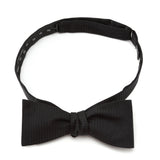 Black Formal Pinstripe Silk Bow Tie