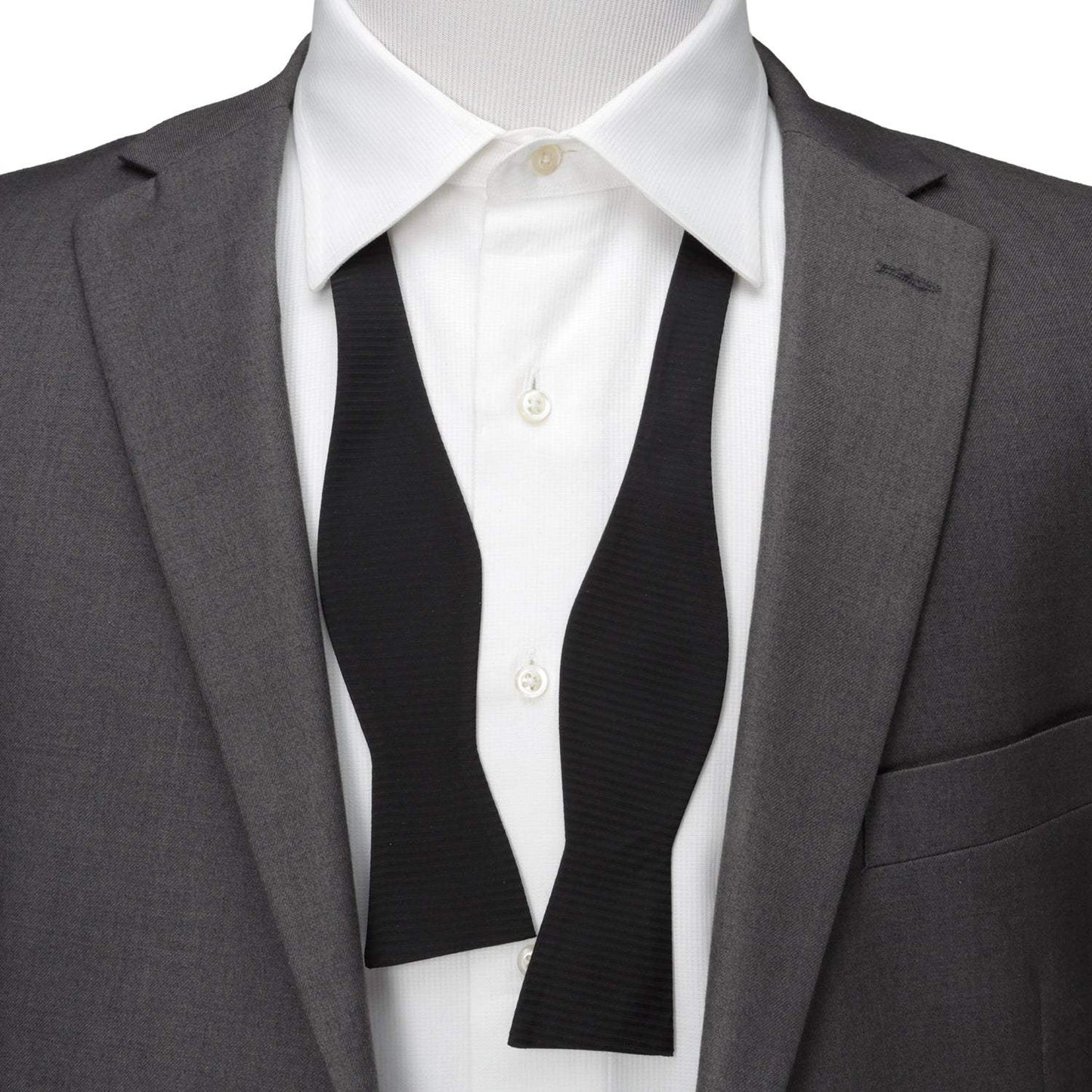 Black Formal Pinstripe Silk Bow Tie - Cufflinks.com - Flyclothing LLC