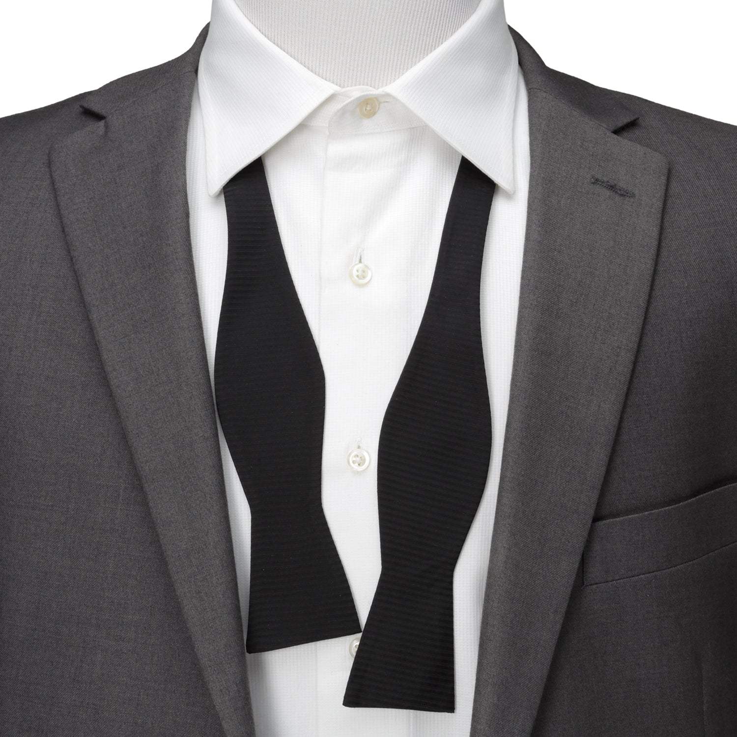 Black Formal Pinstripe Silk Bow Tie - Cufflinks.com - Flyclothing LLC