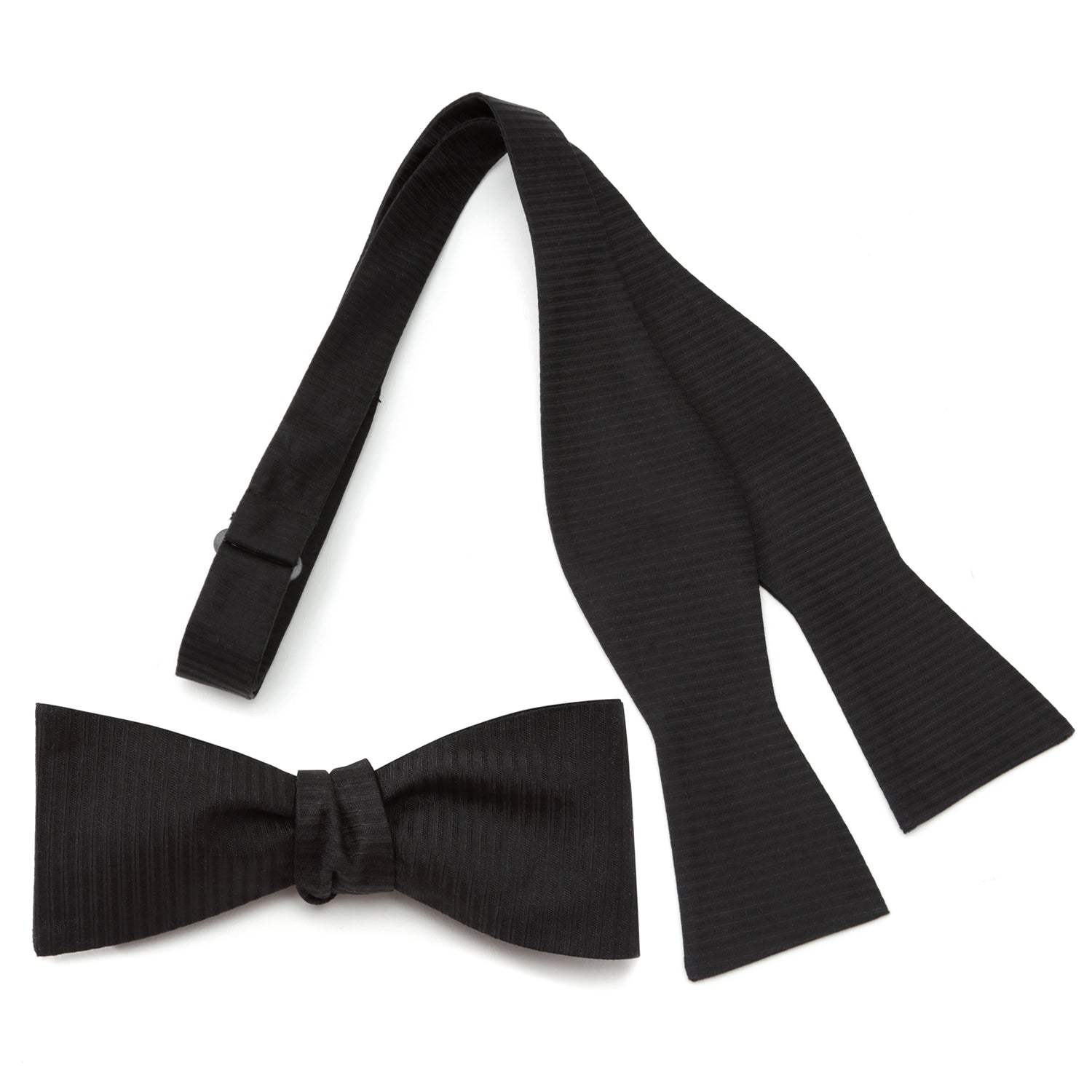 Black Formal Pinstripe Silk Bow Tie - Cufflinks.com - Flyclothing LLC
