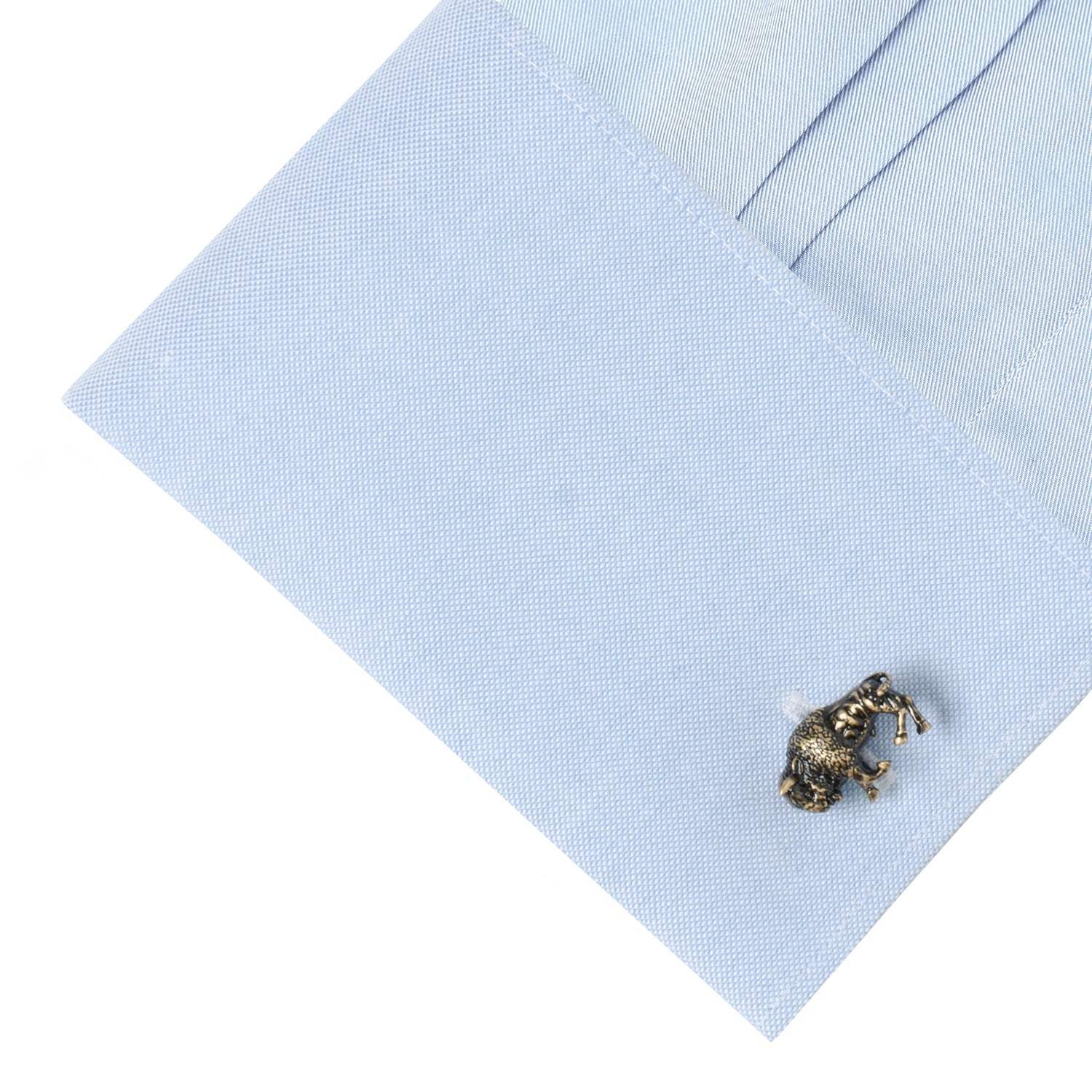 Antique Bronze Bison Cufflinks - Cufflinks.com - Flyclothing LLC