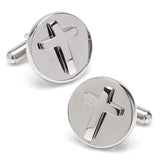 Cross Round Stainless Steel Cufflinks - Cufflinks.com - Flyclothing LLC