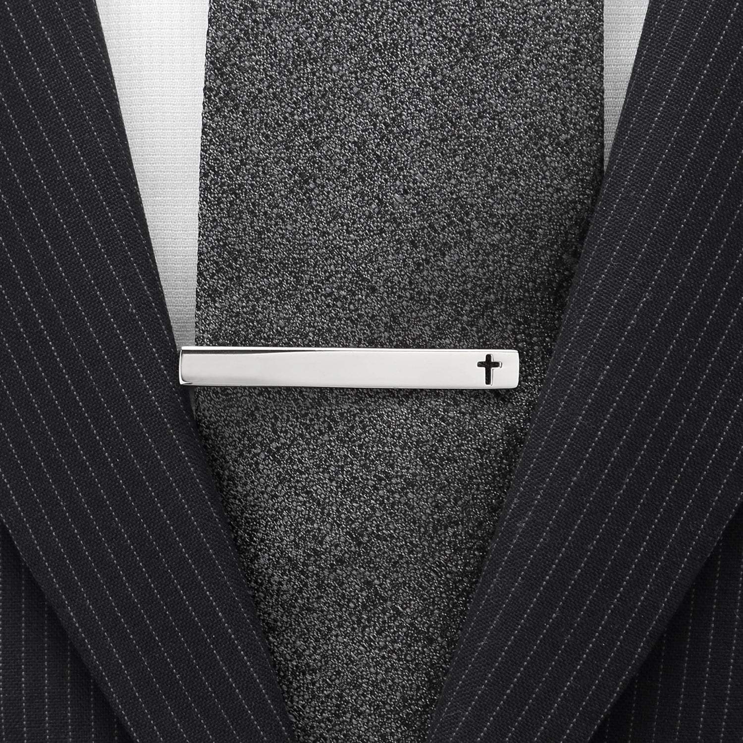 Cross Cutout Stainless Steel Tie Clip - Cufflinks.com - Flyclothing LLC