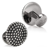 Silver Circle Dot Texture Cufflinks - Cufflinks.com - Flyclothing LLC
