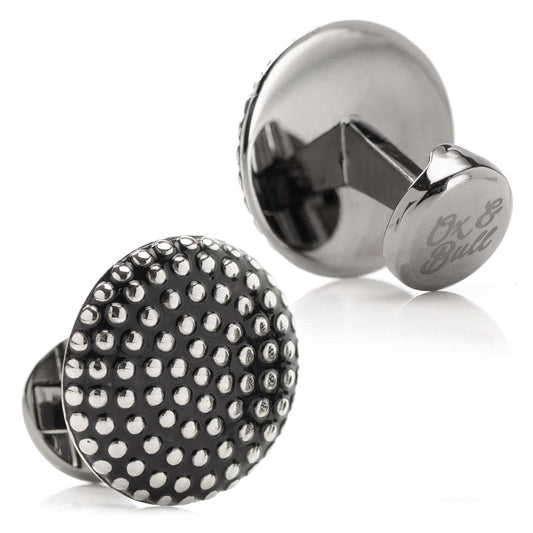 Silver Circle Dot Texture Cufflinks - Cufflinks.com - Flyclothing LLC