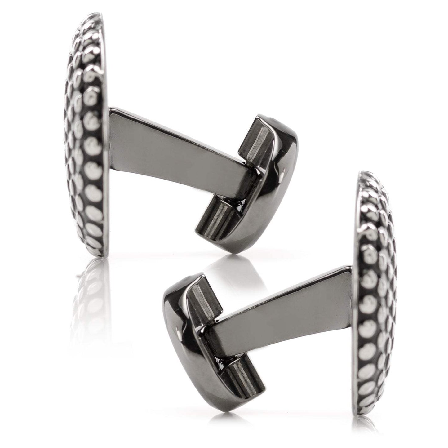 Silver Circle Dot Texture Cufflinks - Cufflinks.com - Flyclothing LLC