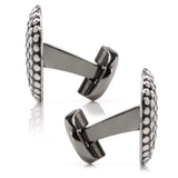 Silver Circle Dot Texture Cufflinks - Cufflinks.com - Flyclothing LLC