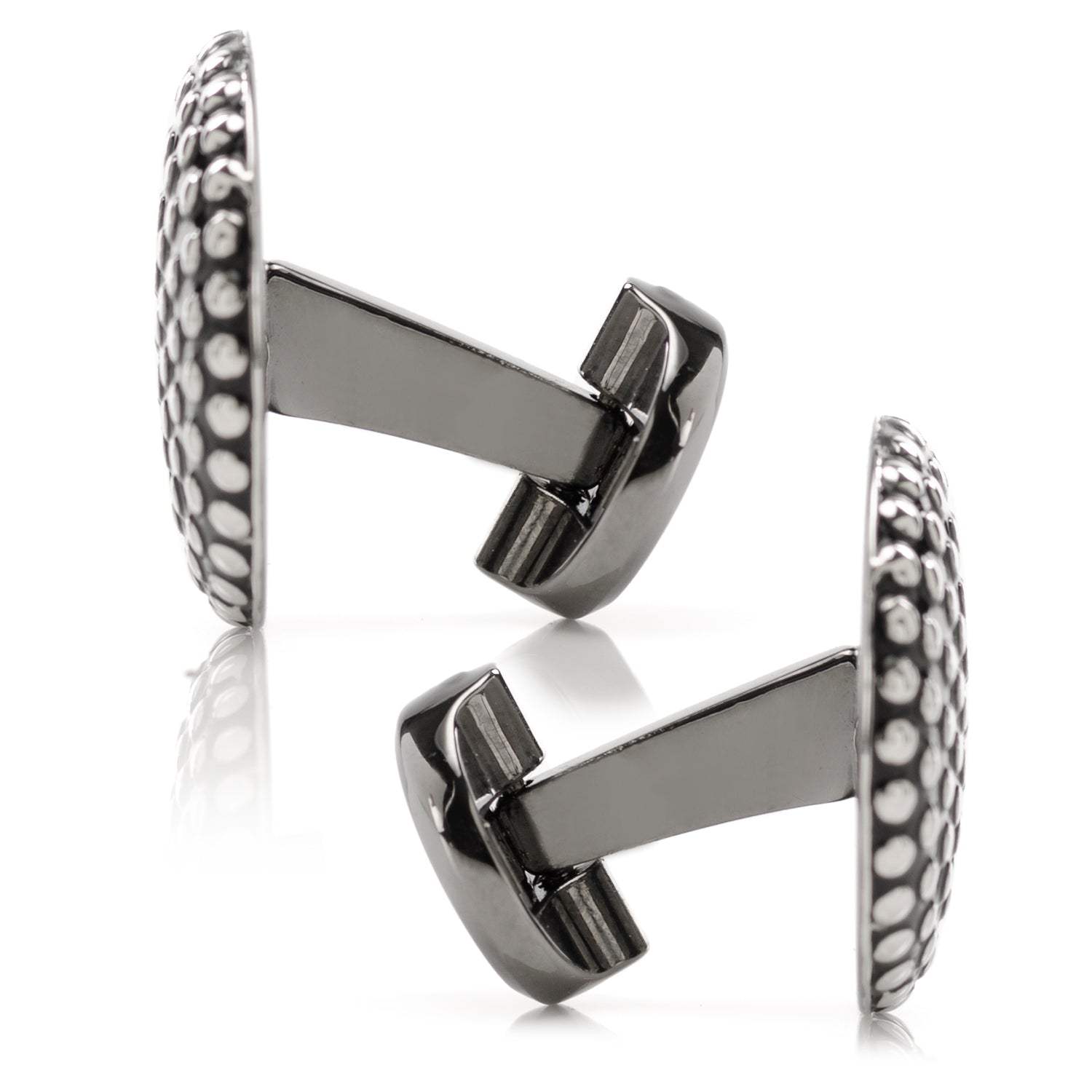 Silver Circle Dot Texture Cufflinks - Cufflinks.com - Flyclothing LLC