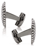 Silver Circle Dot Texture Cufflinks - Cufflinks.com - Flyclothing LLC