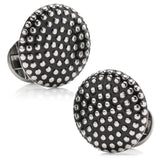 Silver Circle Dot Texture Cufflinks - Cufflinks.com - Flyclothing LLC
