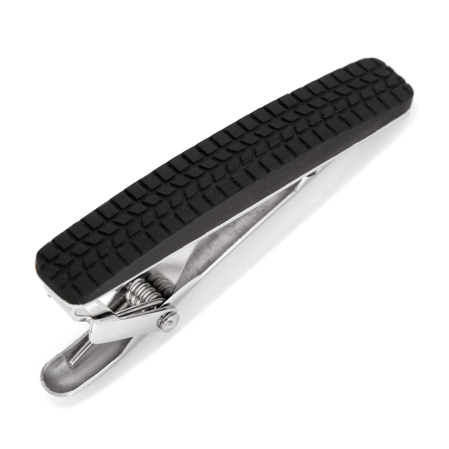 Stainless Steel Carbon Fiber Tire Tread Tie Clip - Cufflinks.com - Flyclothing LLC