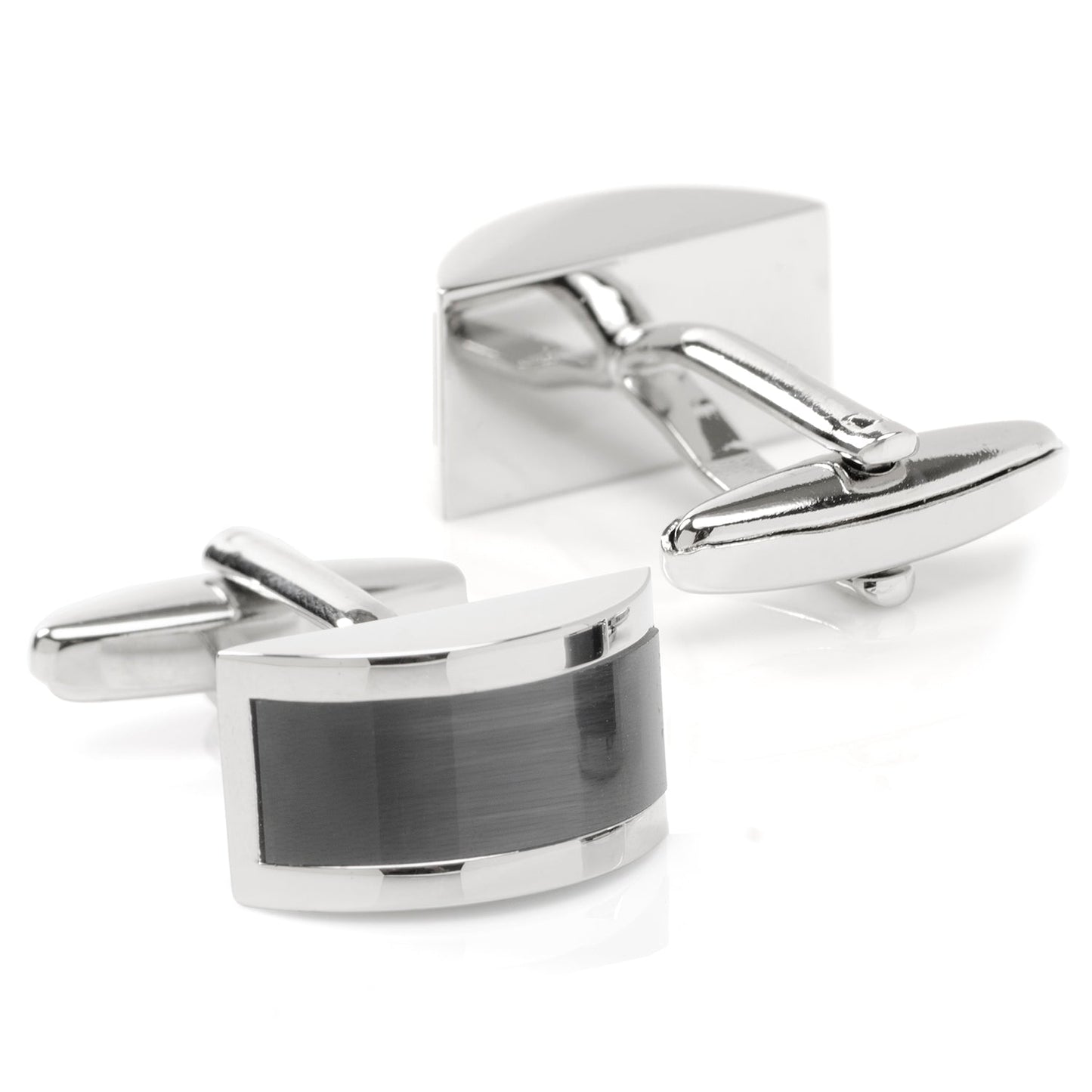 Gray Cat's Eye Bridged Cufflinks - Cufflinks.com - Flyclothing LLC