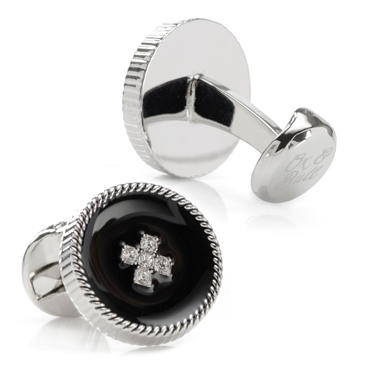 Crystal Button Rope Cufflinks - Cufflinks.com - Flyclothing LLC