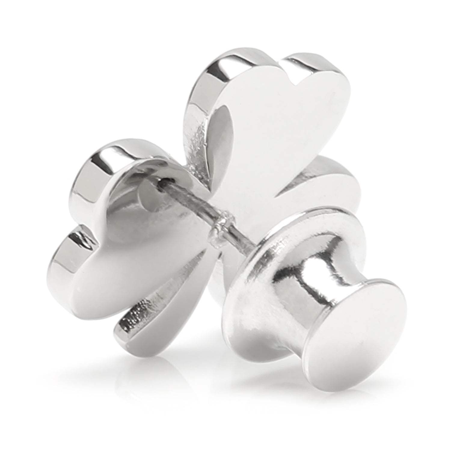 Clover Stainless Steel Lapel Pin - Cufflinks.com - Flyclothing LLC