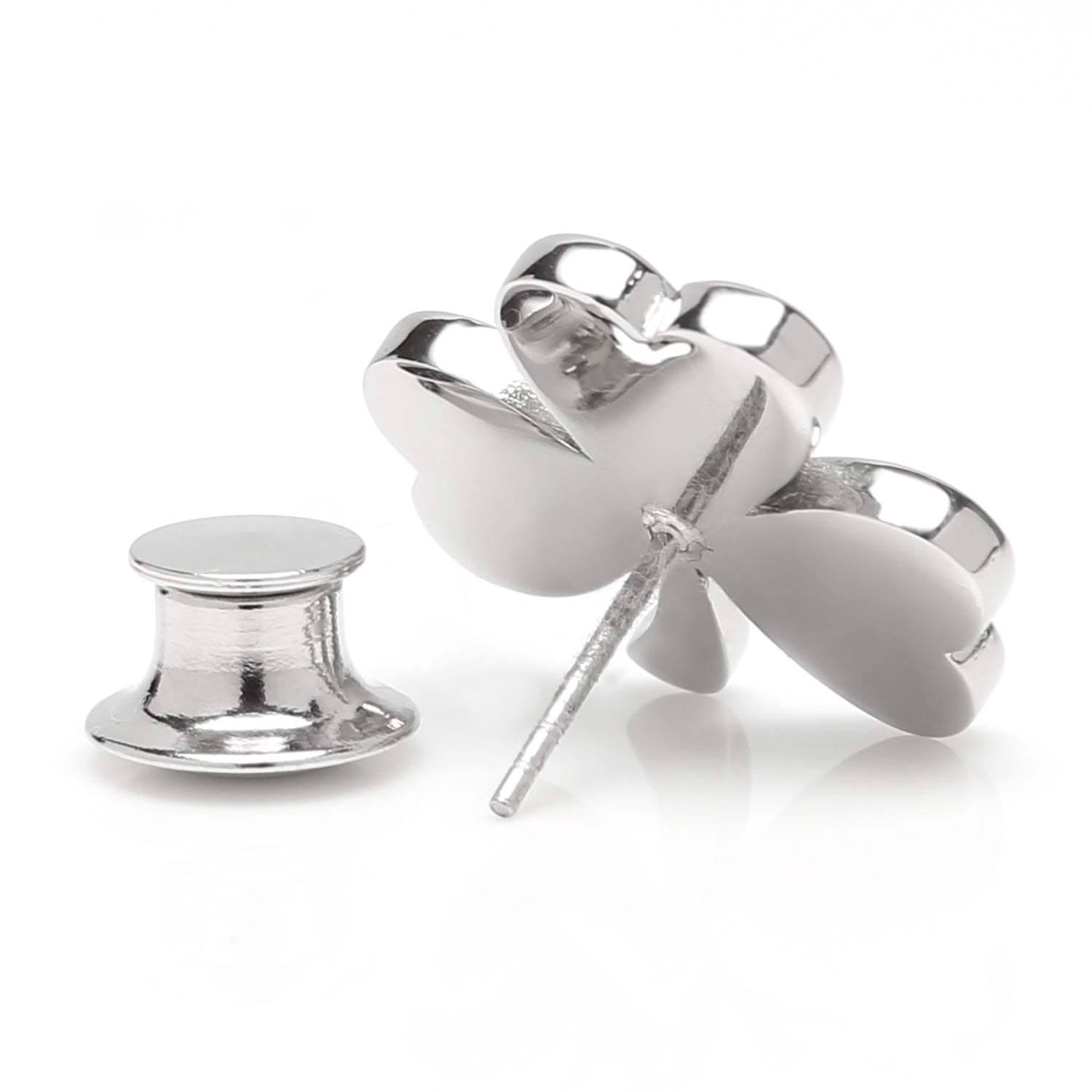 Clover Stainless Steel Lapel Pin - Cufflinks.com - Flyclothing LLC