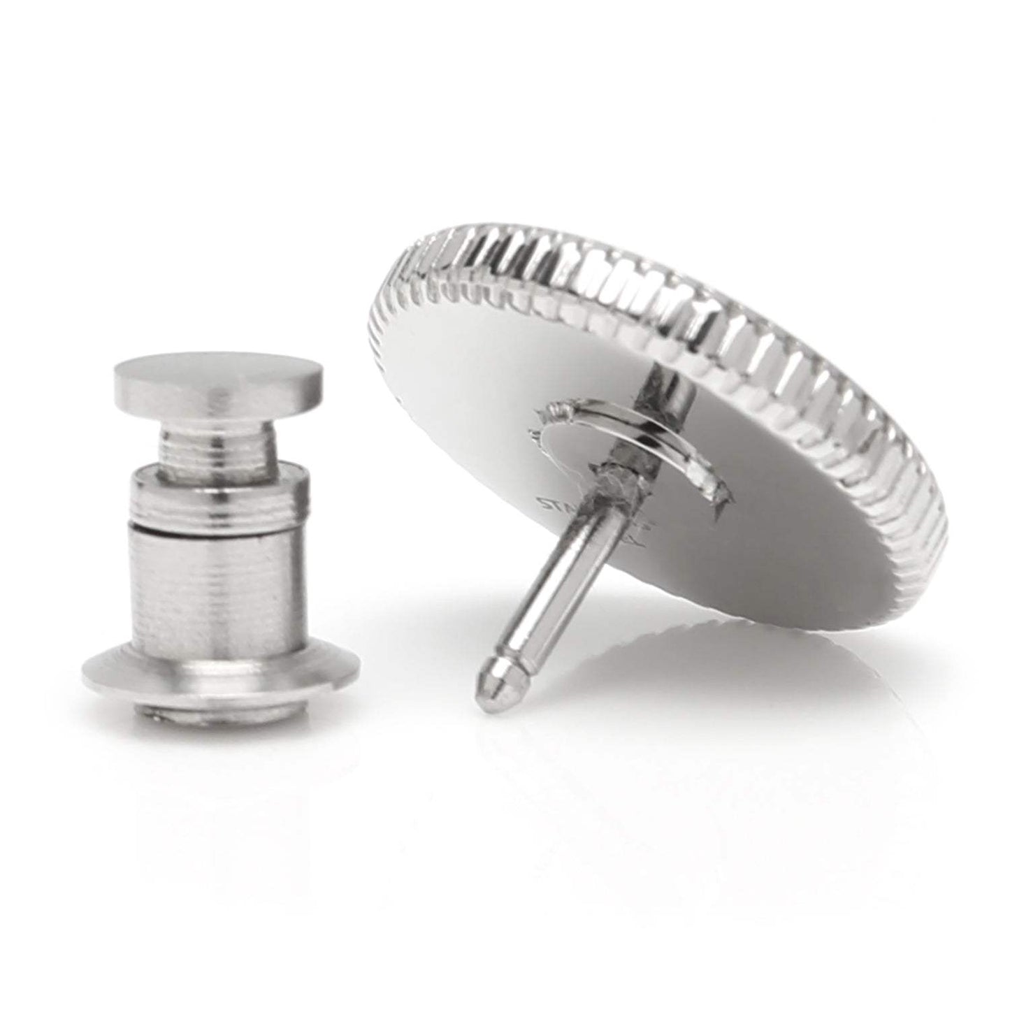 Stainless Steel Coin Edge Engravable Lapel Pin - Cufflinks.com - Flyclothing LLC