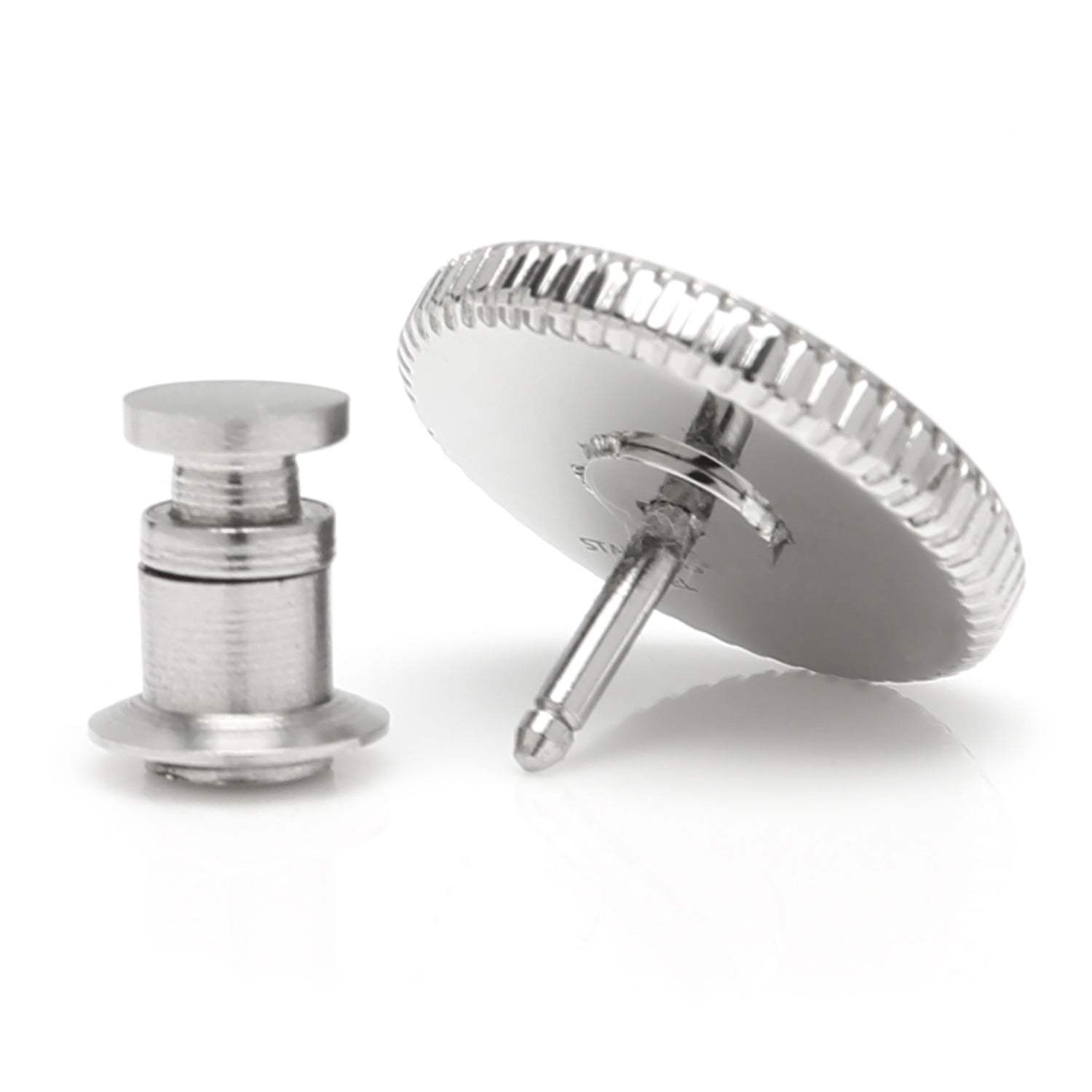 Stainless Steel Coin Edge Engravable Lapel Pin - Cufflinks.com - Flyclothing LLC
