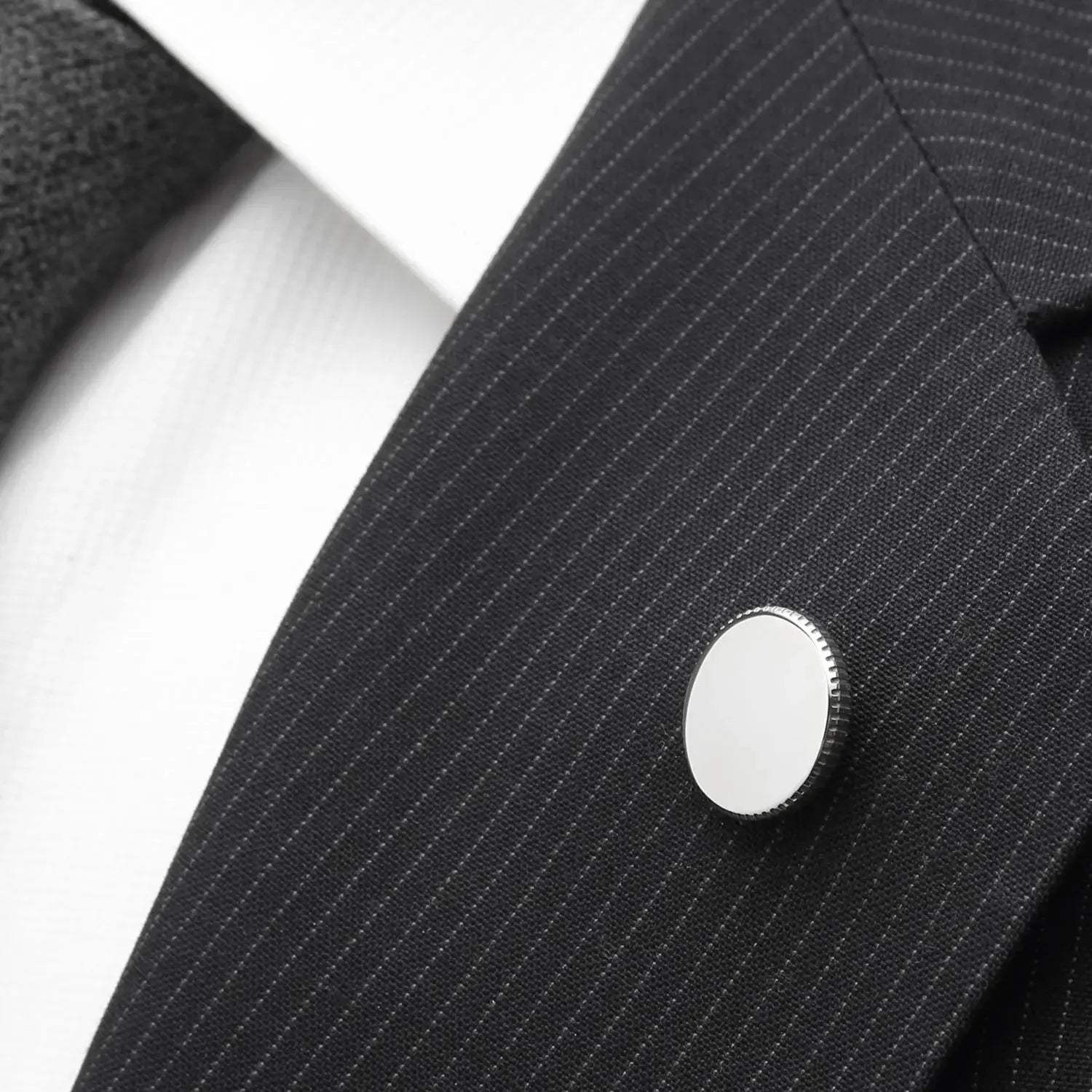 Stainless Steel Coin Edge Engravable Lapel Pin - Cufflinks.com - Flyclothing LLC