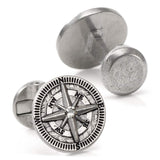 Antique Compass Stainless Steel Cufflinks - Cufflinks.com - Flyclothing LLC