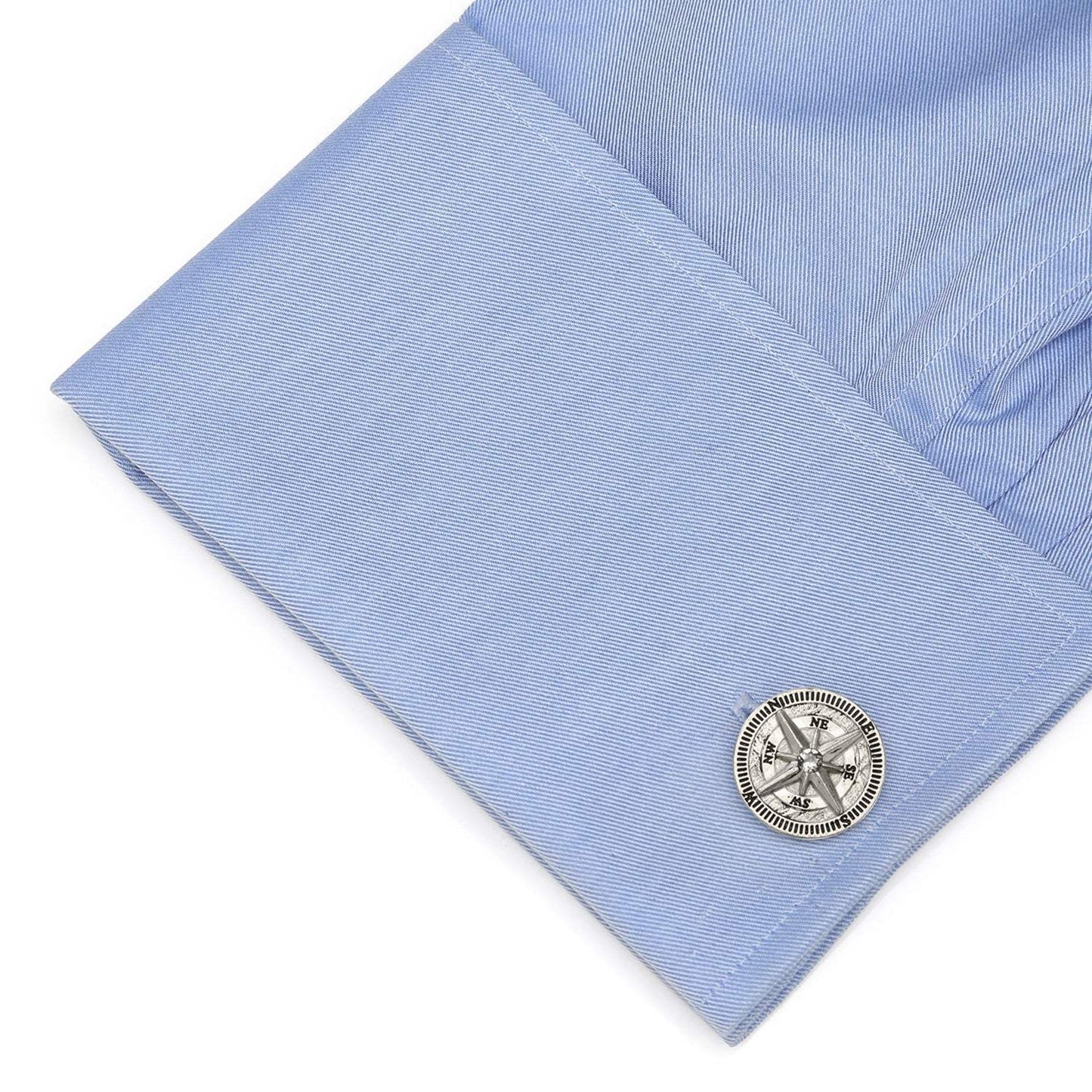 Antique Compass Stainless Steel Cufflinks - Cufflinks.com - Flyclothing LLC