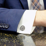 Antique Compass Stainless Steel Cufflinks - Cufflinks.com - Flyclothing LLC