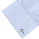 Gun Metal Cut Out Cross Cufflinks - Cufflinks.com - Flyclothing LLC