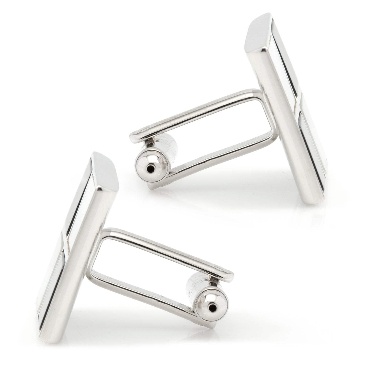 Mother of Pearl and Onyx Check Cufflinks - Cufflinks.com - Flyclothing LLC