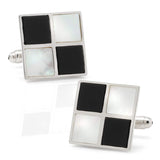 Mother of Pearl and Onyx Check Cufflinks - Cufflinks.com - Flyclothing LLC