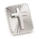 Stainless Steel Radiant Cross Lapel Pin - Cufflinks.com - Flyclothing LLC