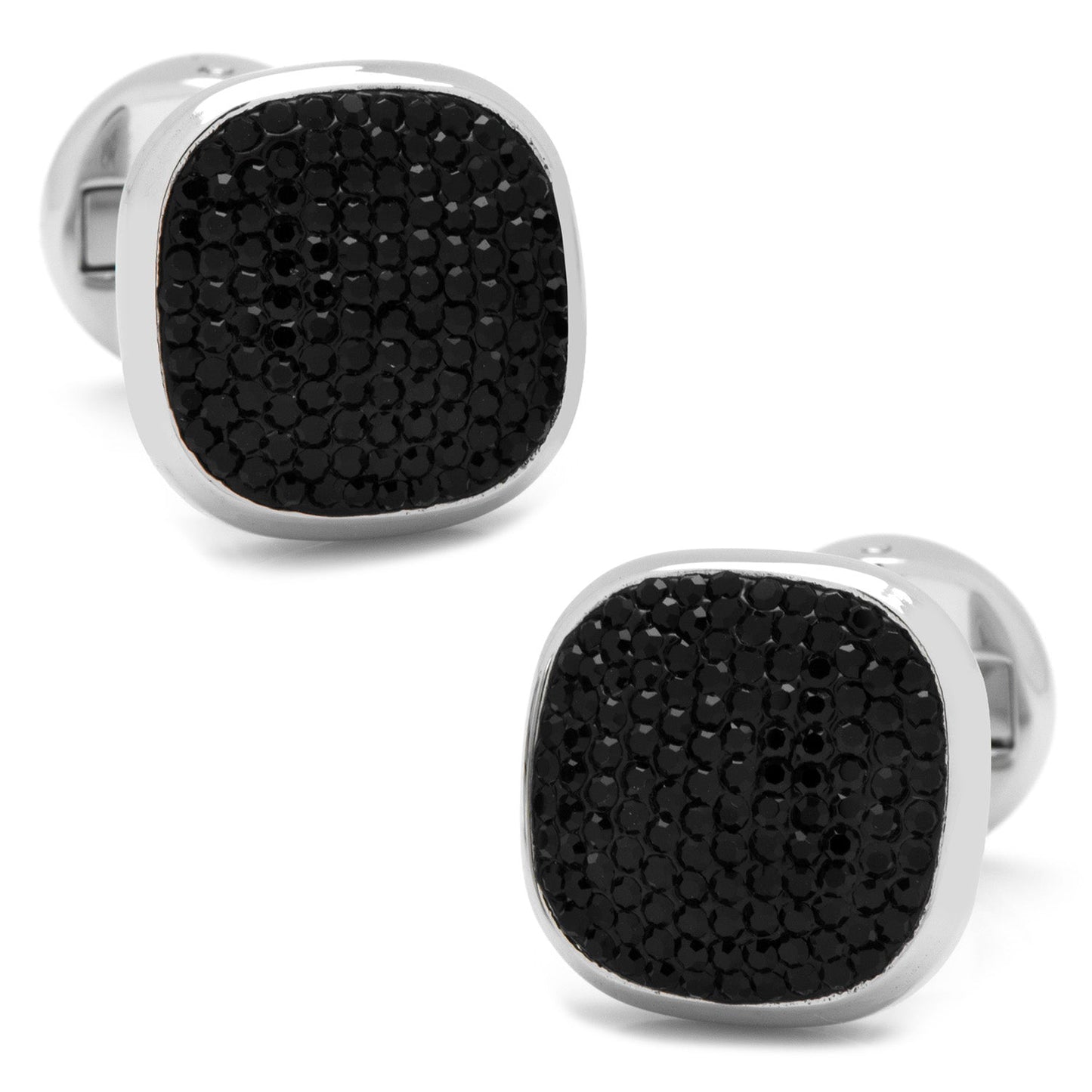 Stainless Steel Black Pave Crystal 5-Stud Set - Cufflinks.com - Flyclothing LLC