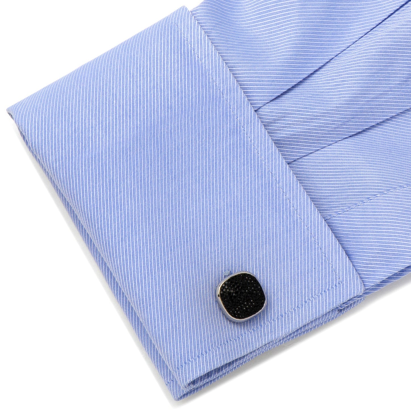 Stainless Steel Black Pave Crystal 5-Stud Set - Cufflinks.com - Flyclothing LLC