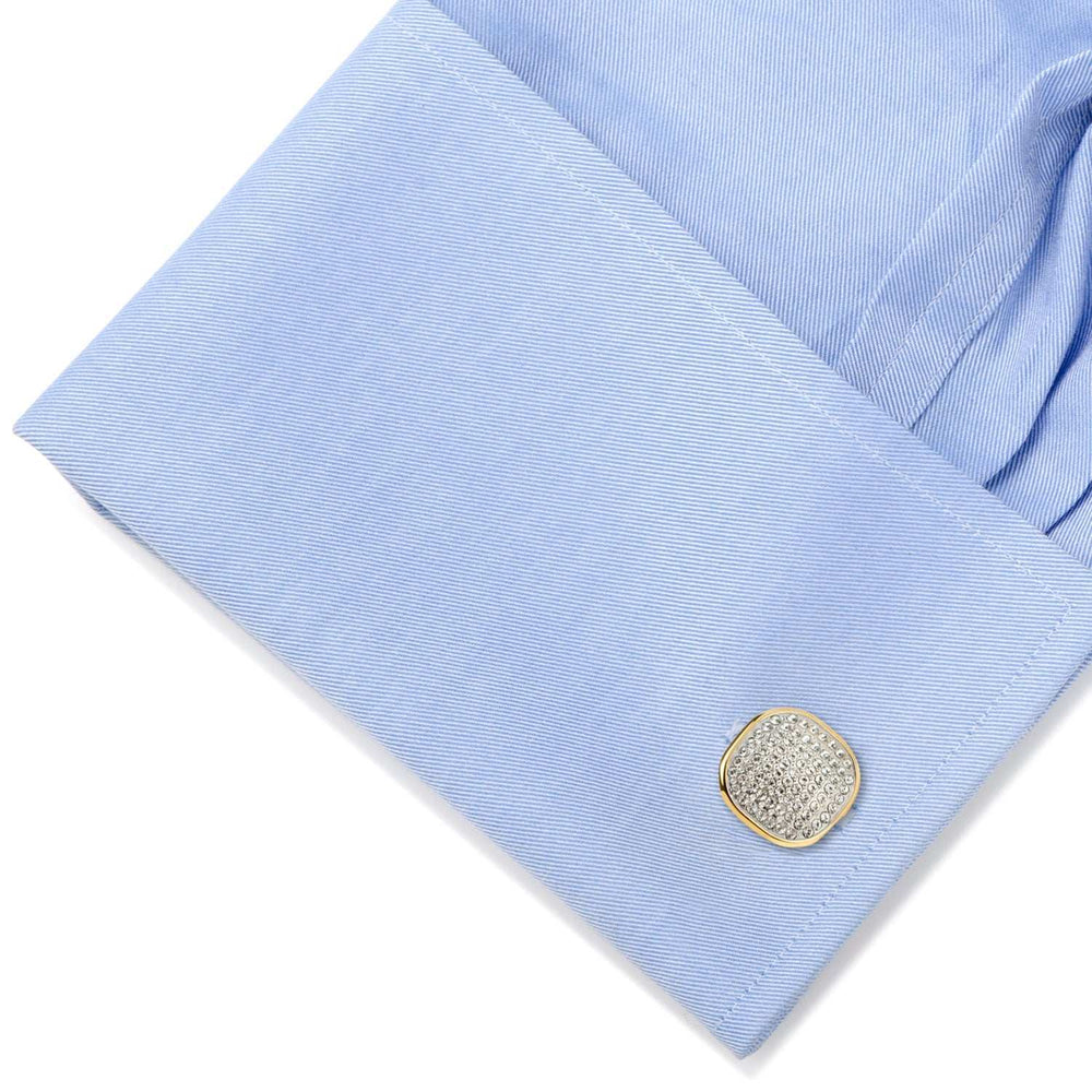 Gold Stainless Steel White Pave Crystal 5-Stud Set - Cufflinks.com - Flyclothing LLC