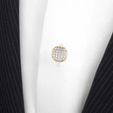 Gold Stainless Steel White Pave Crystal 5-Studs - Cufflinks.com - Flyclothing LLC