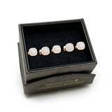 Stainless Steel Gold Plated White Pave Crystal 5-Studs - Cufflinks.com - Flyclothing LLC