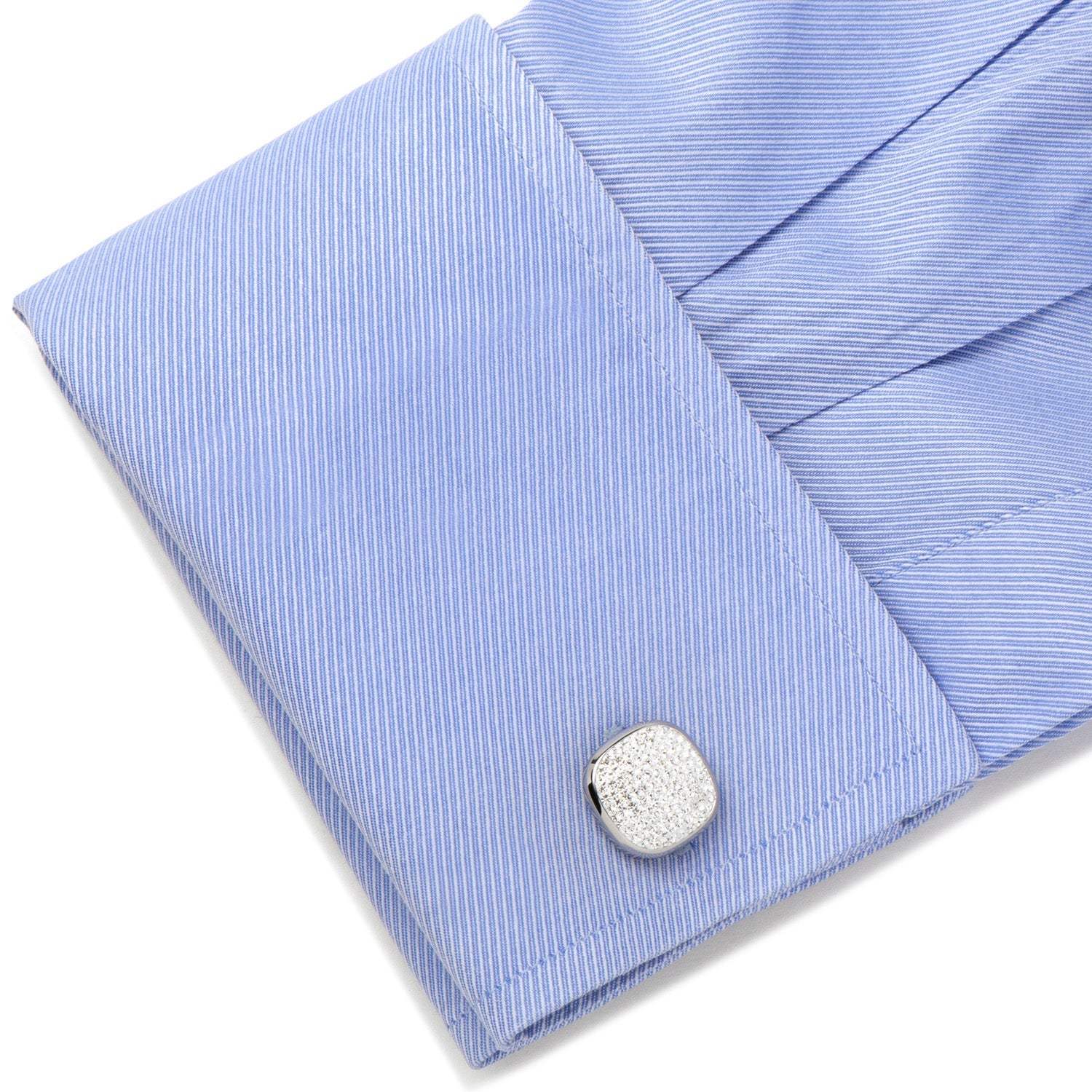 White Pave Crystal 5-Stud Set - Cufflinks.com - Flyclothing LLC