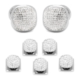 White Pave Crystal 5-Stud Set - Cufflinks.com - Flyclothing LLC