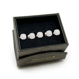 Stainless Steel White Pave Crystal 5-Studs - Cufflinks.com - Flyclothing LLC