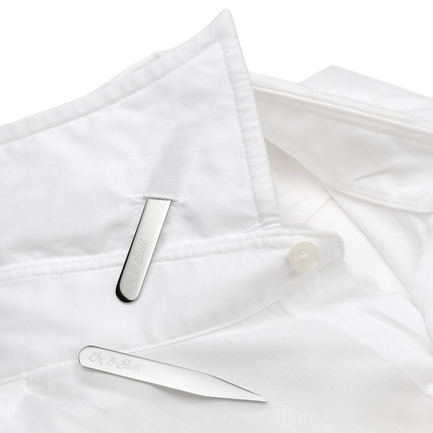 Stainless Steel Engravable Collar Stays - Cufflinks.com - Flyclothing LLC