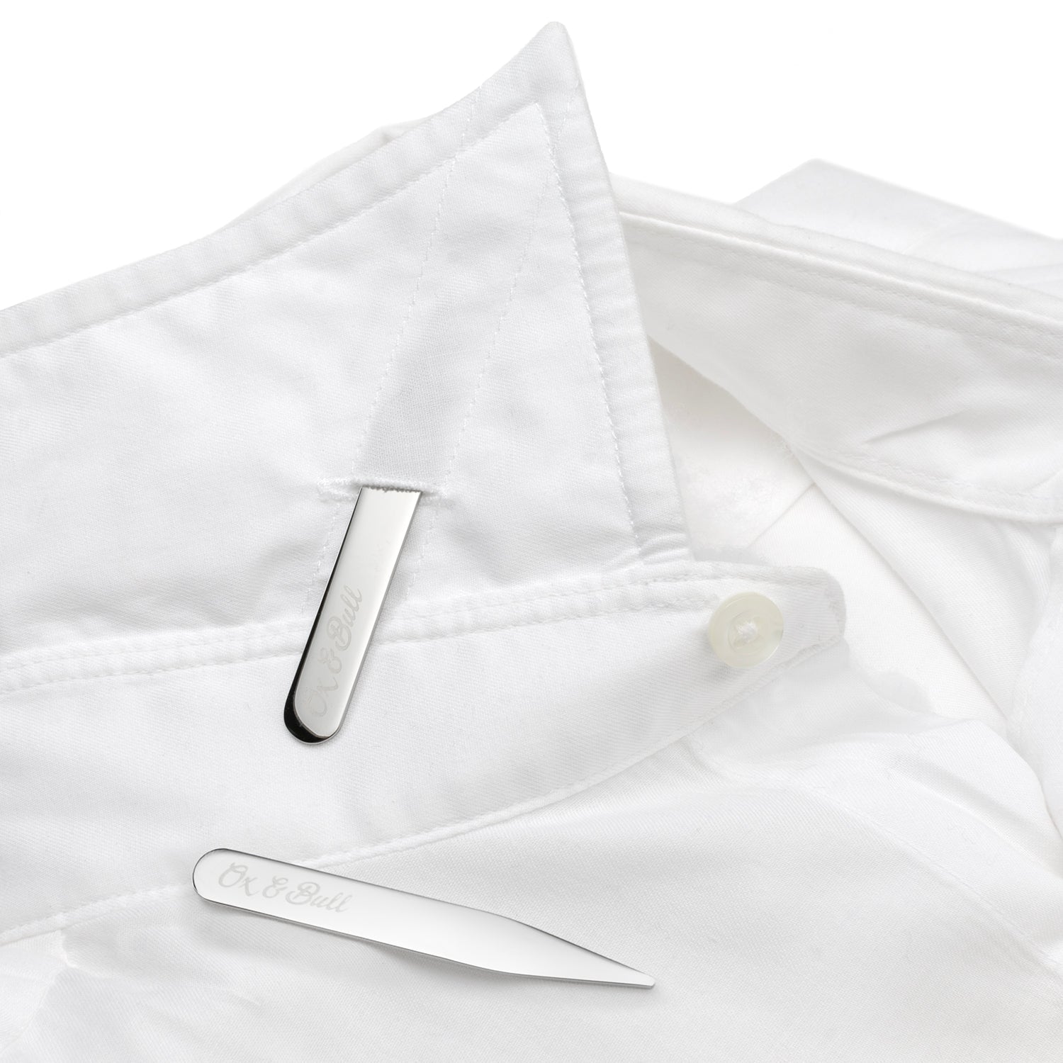 Stainless Steel Engravable Collar Stays - Cufflinks.com - Flyclothing LLC