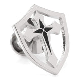 Stainless Steel Cross Shield Lapel Pin - Cufflinks.com - Flyclothing LLC